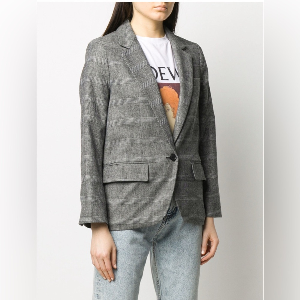 Isabel Marant Checkered Single Button Blazer - image 1
